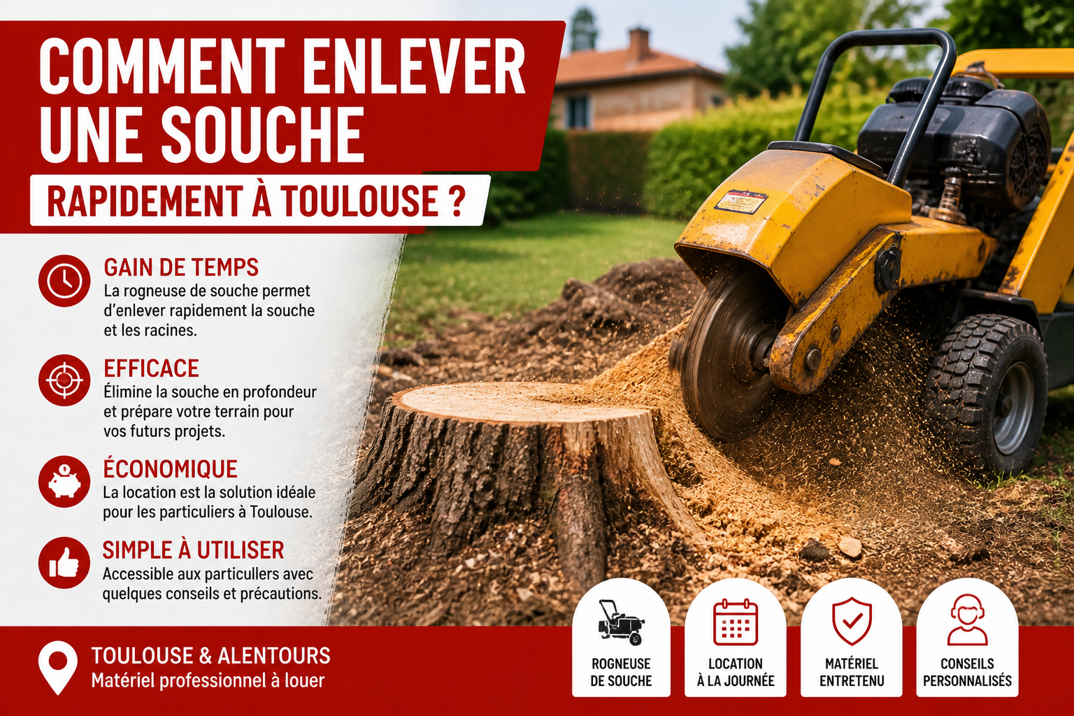 Comment enlever une souche rapidement à Toulouse ?
