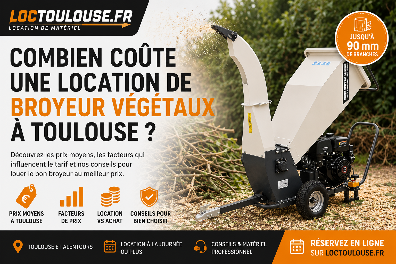 Combien coûte une location de broyeur végétaux à Toulouse ?
